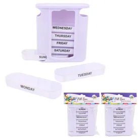 2 Pack Weekly Pill Box Storage Organizer 7 Day Medication Compartment Container