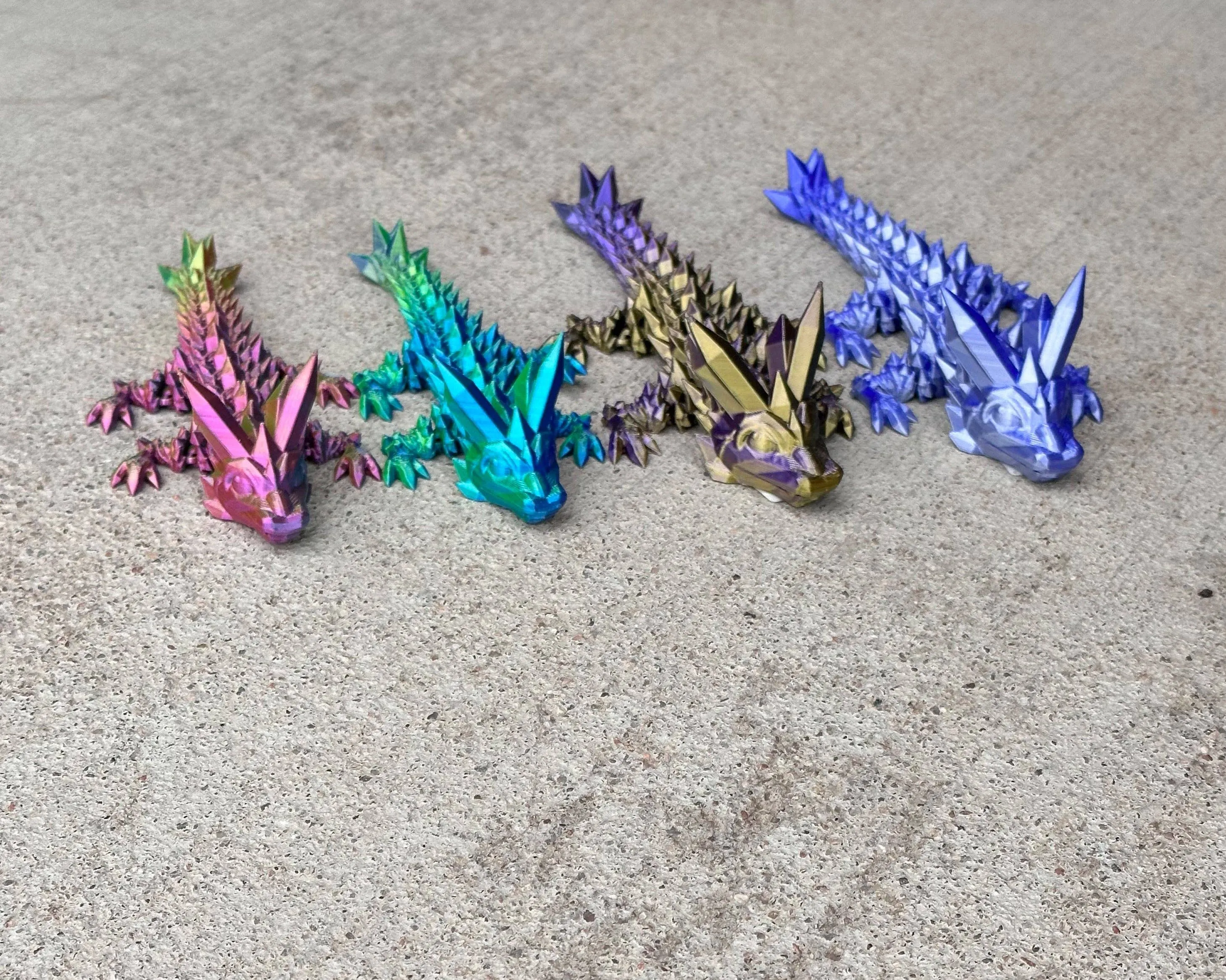 3D Printed 6" Baby Crystal Dragon