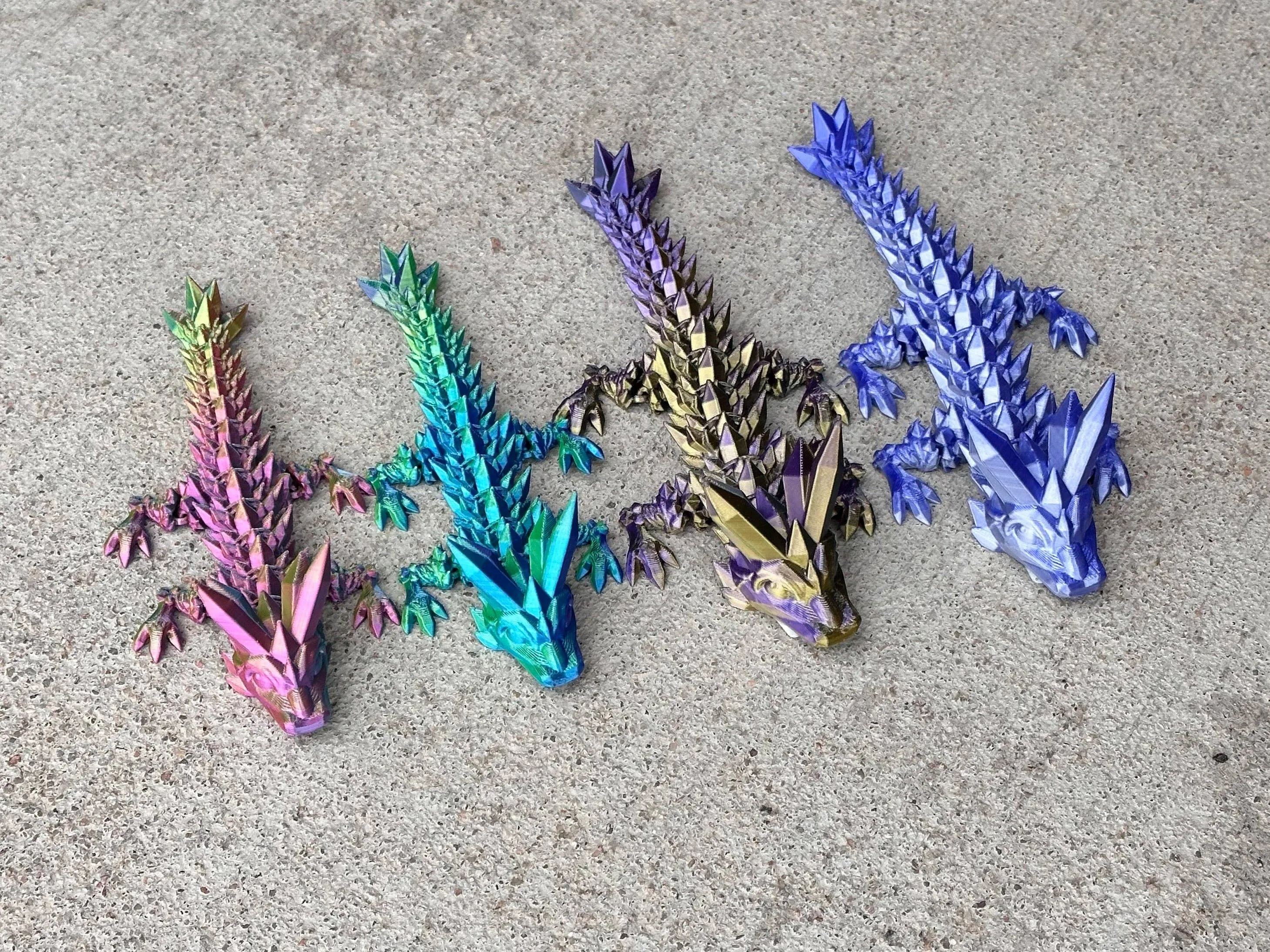 3D Printed 6" Baby Crystal Dragon