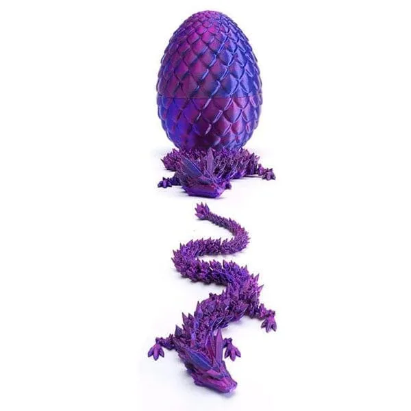 3D Printed Dragon Scale Egg Fidget Toy with Egg Included (Multiple Colors)