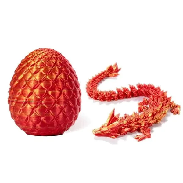 3D Printed Dragon Scale Egg Fidget Toy with Egg Included (Multiple Colors)