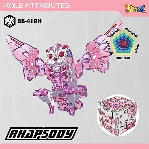 52TOYS Beastbox BB-41RH Rhapsody, Owl Transforming Toy Action Figure Mecha Cube for Collectors Kids