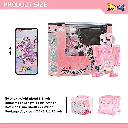 52TOYS Beastbox BB-41RH Rhapsody, Owl Transforming Toy Action Figure Mecha Cube for Collectors Kids