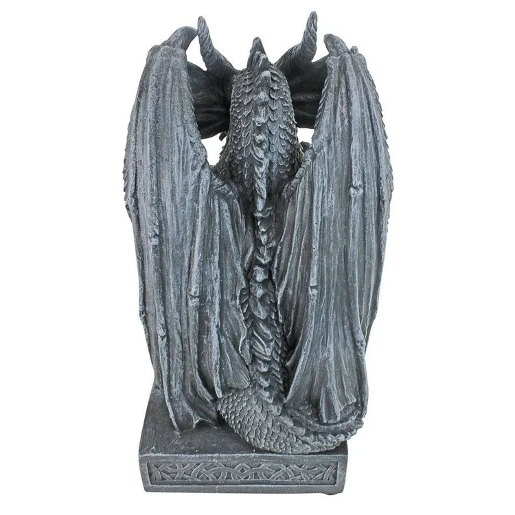 Arthurian Medieval Dragon Garden Statue With  Sword By Artist Gary Chang