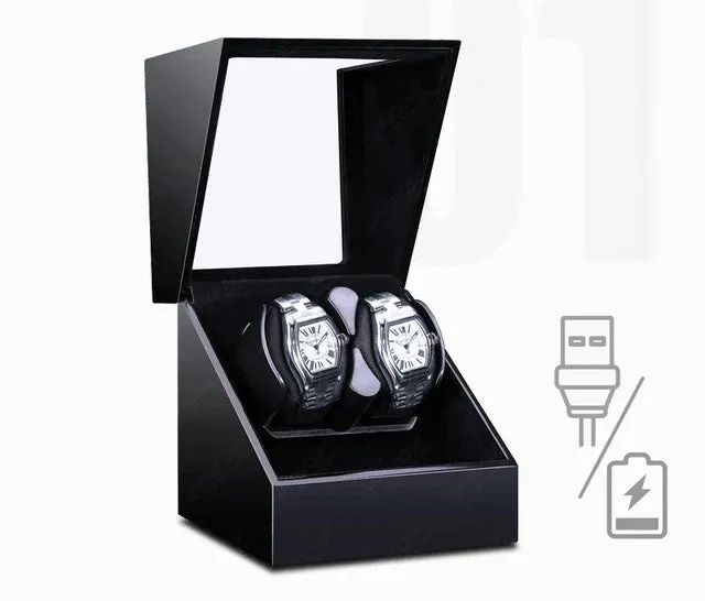 Automatic Laxury Double Watch Winder Handmade Battery or DC/AC Operated