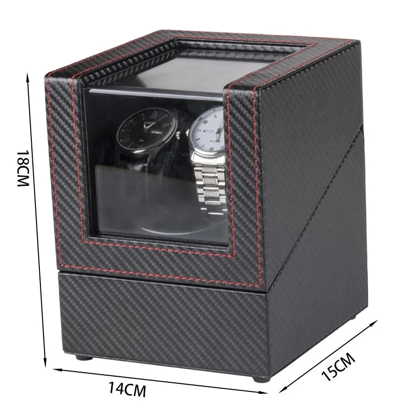 Automatic  Rotating Double Watch WinderDisplay Box  USB-DC Operated