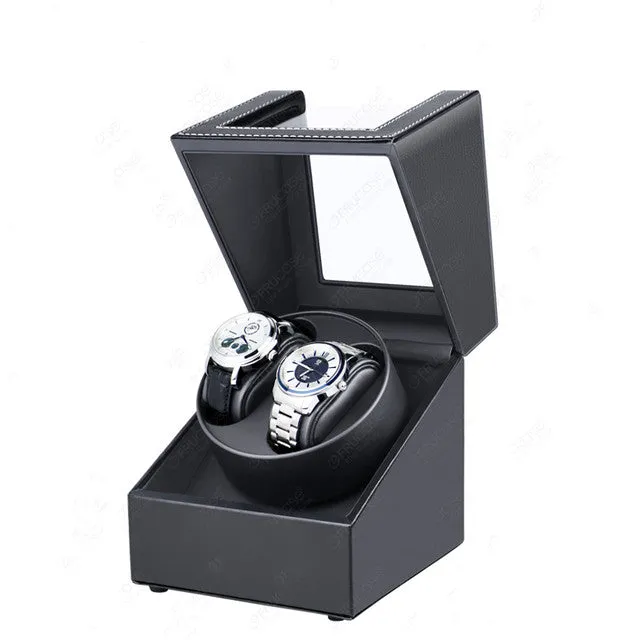 Automatic  Rotating Double Watch WinderDisplay Box  USB-DC Operated