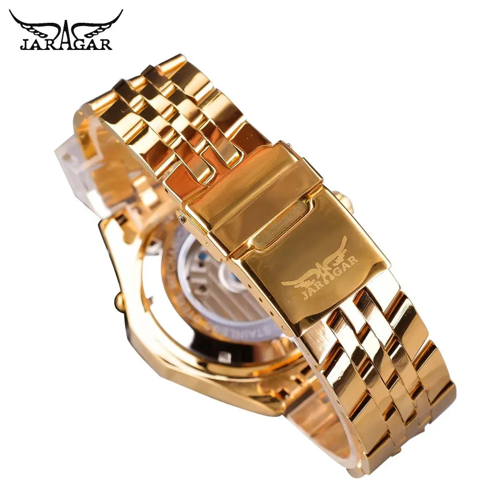 Aviator Man's Luxury Wrist Sport Multifunction Watch Automatic Tourbillion Design Movement Date Day,Week & Month Calendar Waterproof