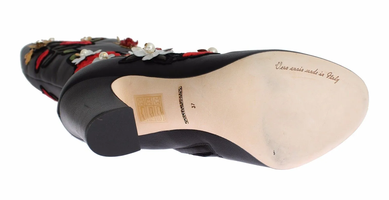 Black Red Roses Crystal Gold Heart Leather