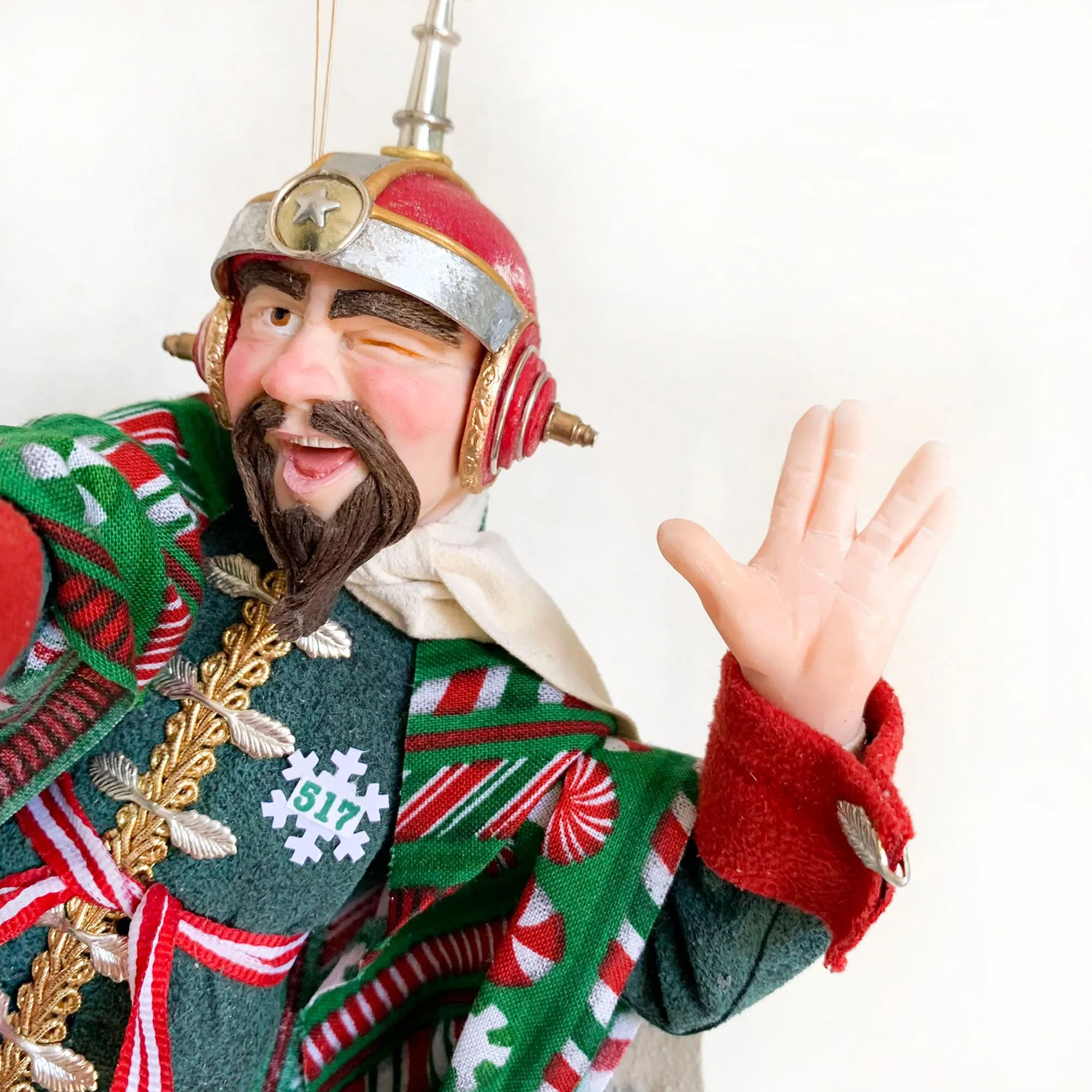 Christmas Sci-fi elf testing a Ray Gun - fun ornaments