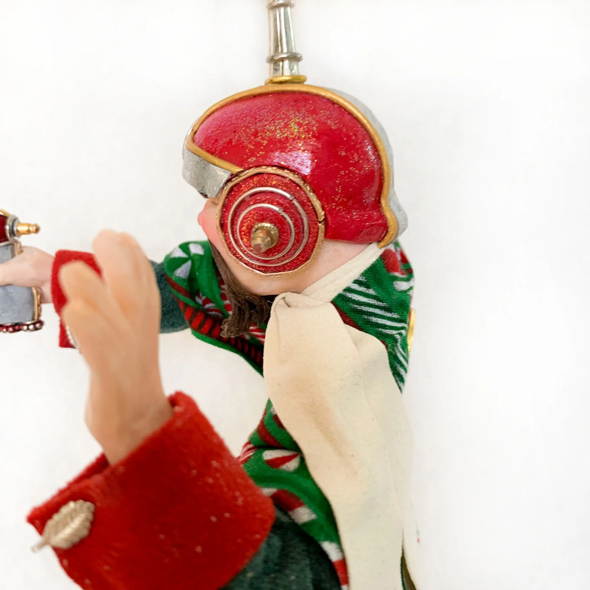 Christmas Sci-fi elf testing a Ray Gun - fun ornaments
