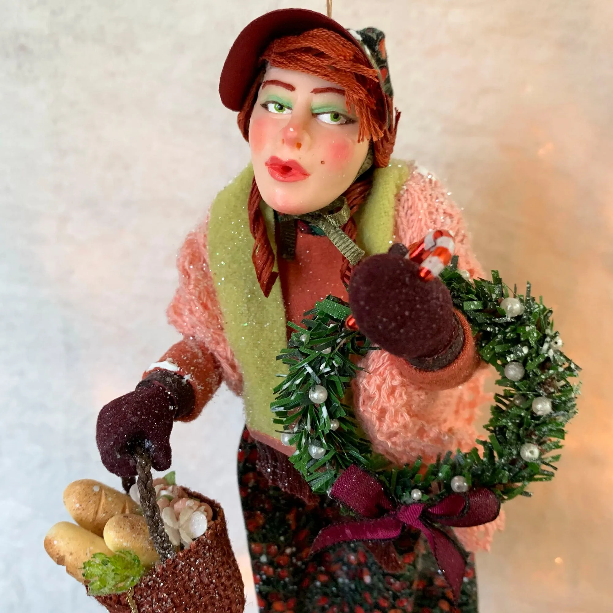 Christmas Shopper Hanging ornament - Festive Christmas ornament - Charles DIckens