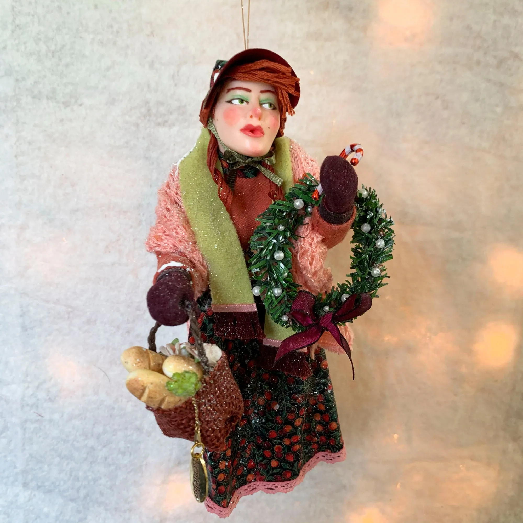 Christmas Shopper Hanging ornament - Festive Christmas ornament - Charles DIckens