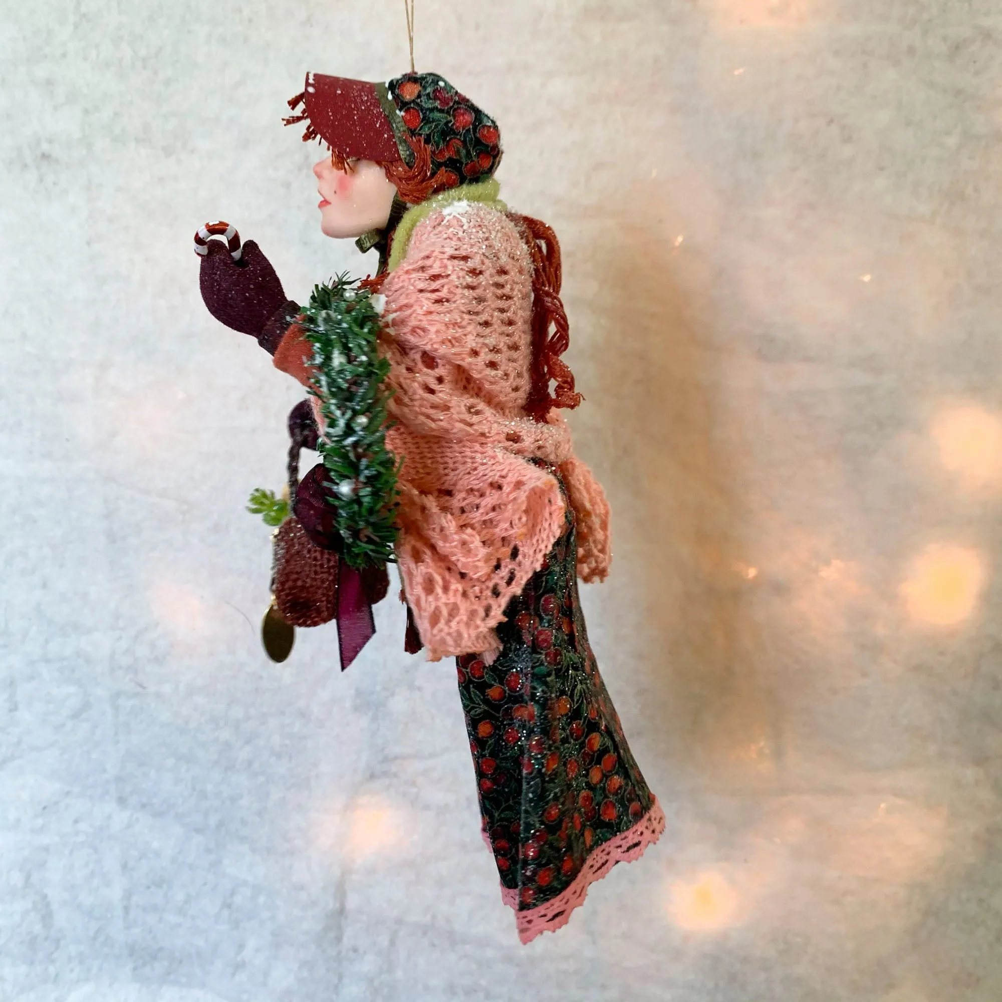 Christmas Shopper Hanging ornament - Festive Christmas ornament - Charles DIckens