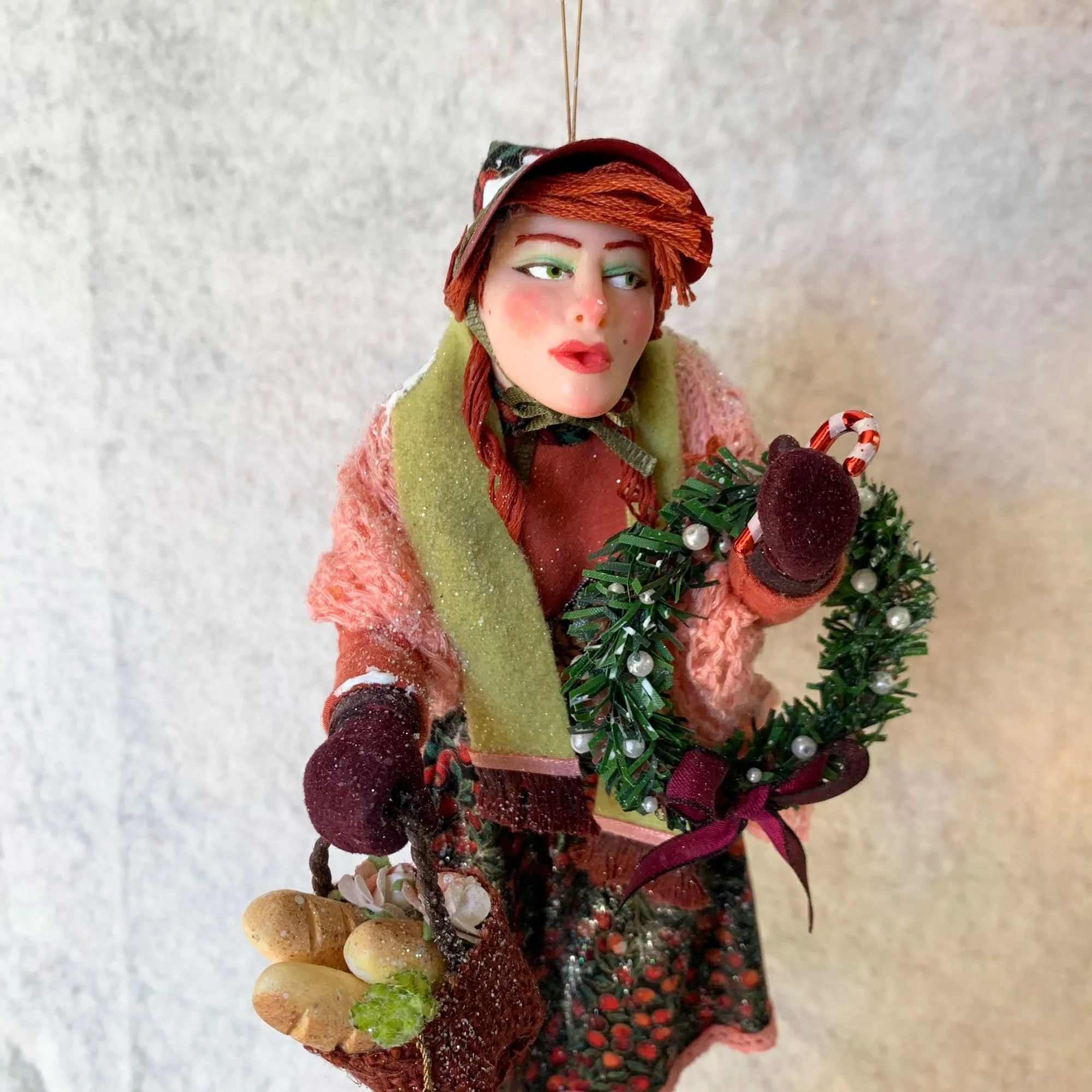 Christmas Shopper Hanging ornament - Festive Christmas ornament - Charles DIckens
