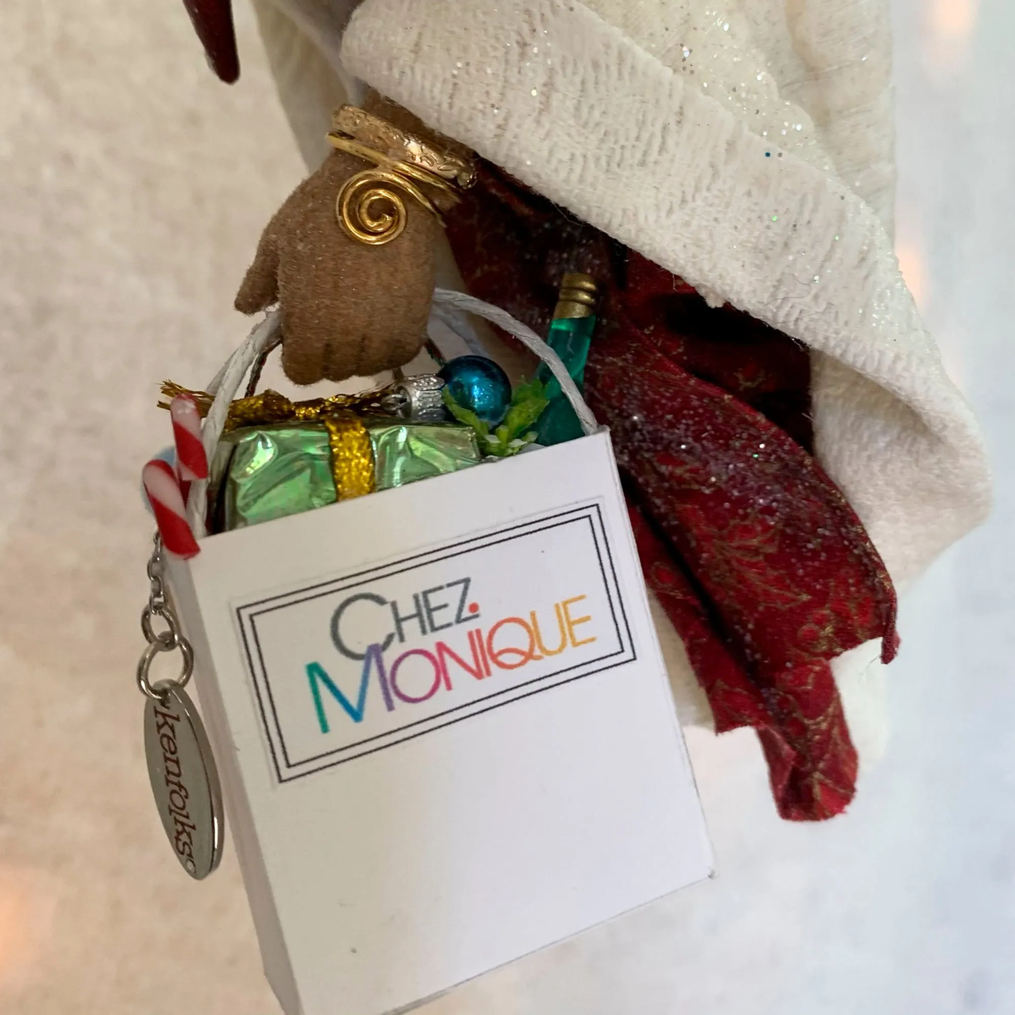 Christmas Shopper Hanging ornament - Festive Christmas ornament - Shopping Queen