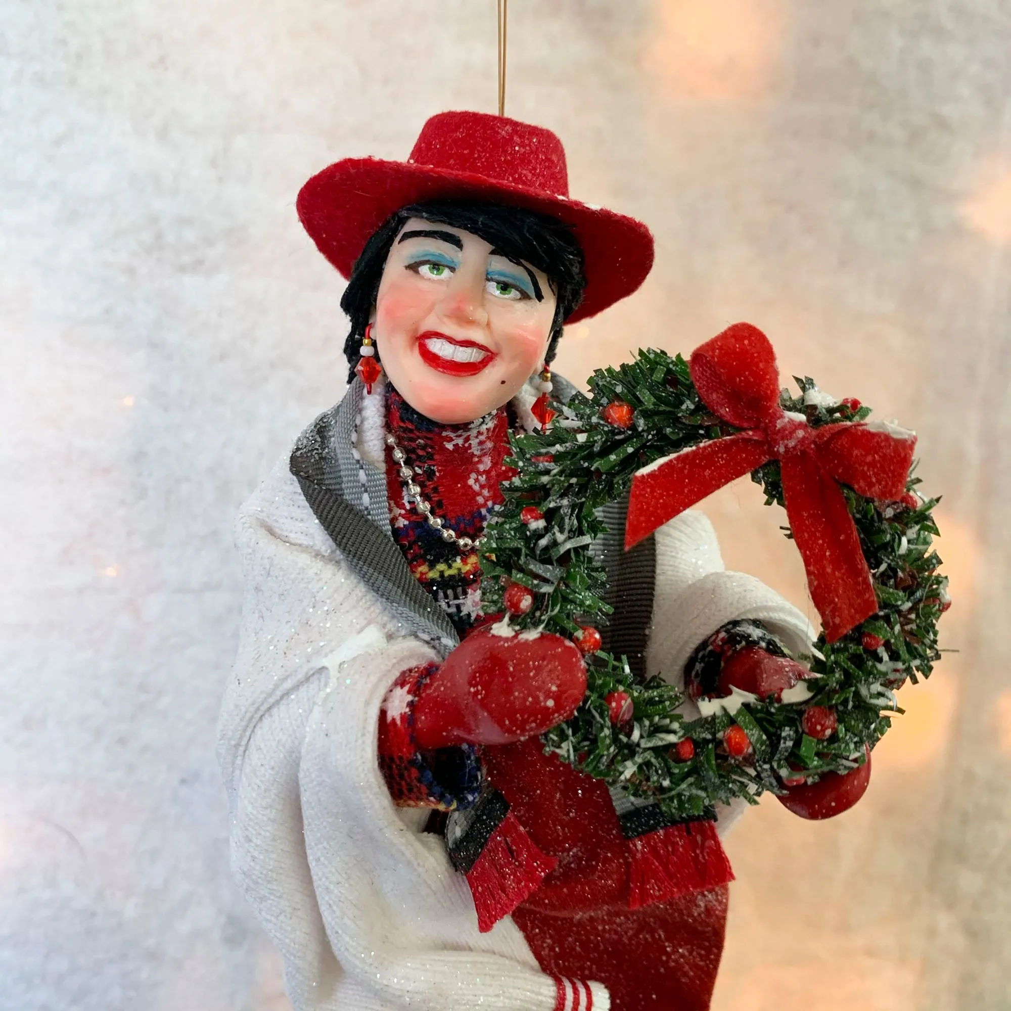 Christmas Shopper Hanging ornament - Love to shop - Shopaholic christmas ornament -Trophy Wife Shopping - Handmade Christmas