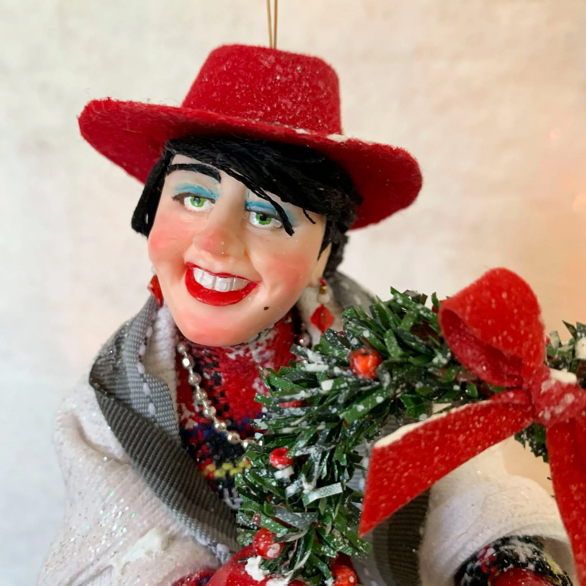 Christmas Shopper Hanging ornament - Love to shop - Shopaholic christmas ornament -Trophy Wife Shopping - Handmade Christmas