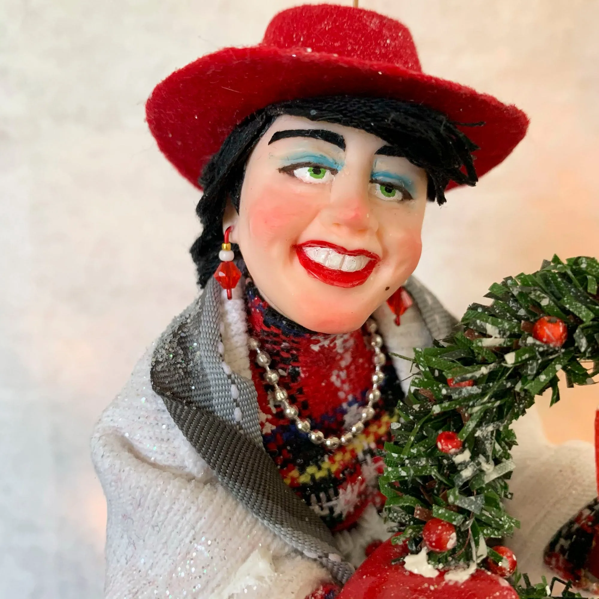 Christmas Shopper Hanging ornament - Love to shop - Shopaholic christmas ornament -Trophy Wife Shopping - Handmade Christmas