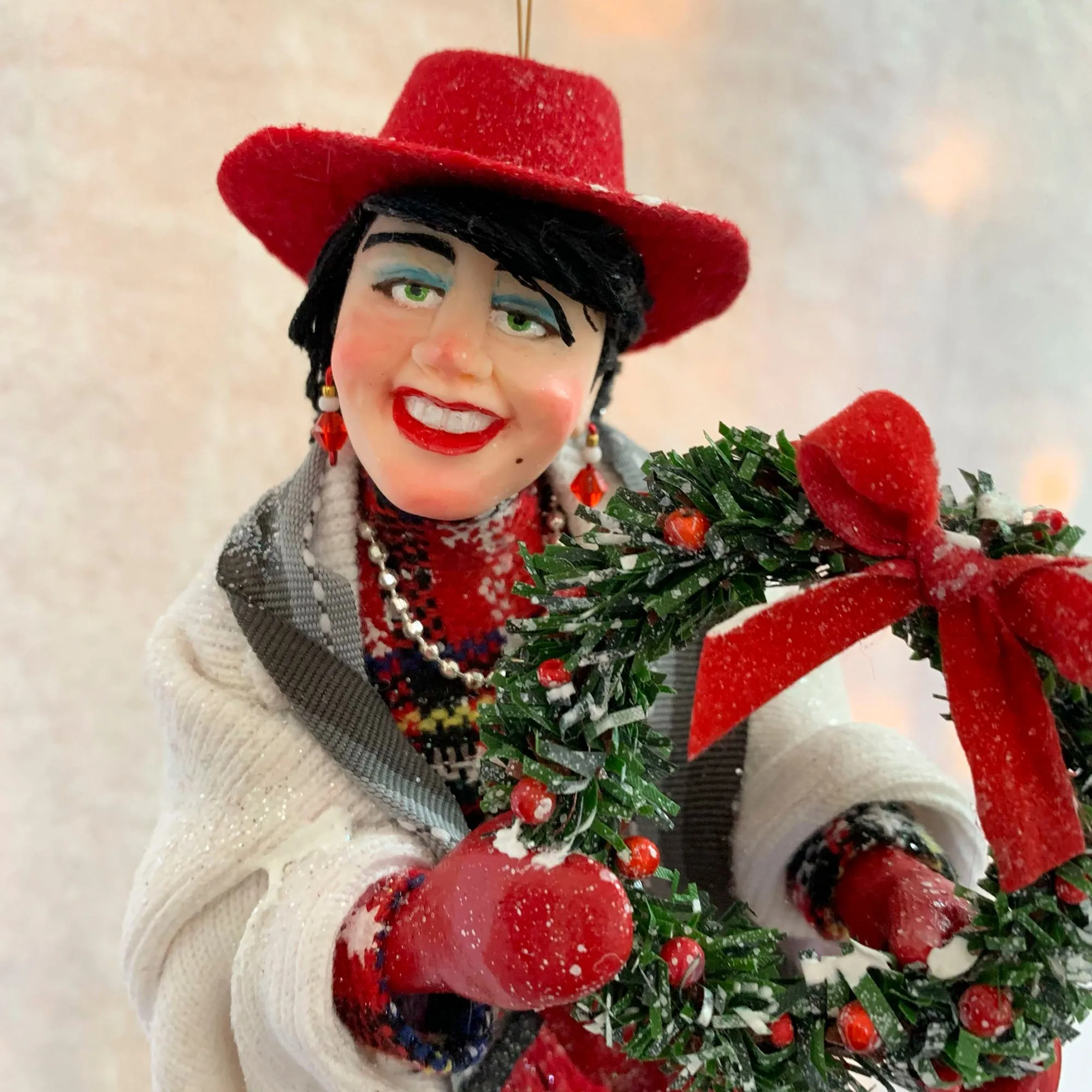 Christmas Shopper Hanging ornament - Love to shop - Shopaholic christmas ornament -Trophy Wife Shopping - Handmade Christmas