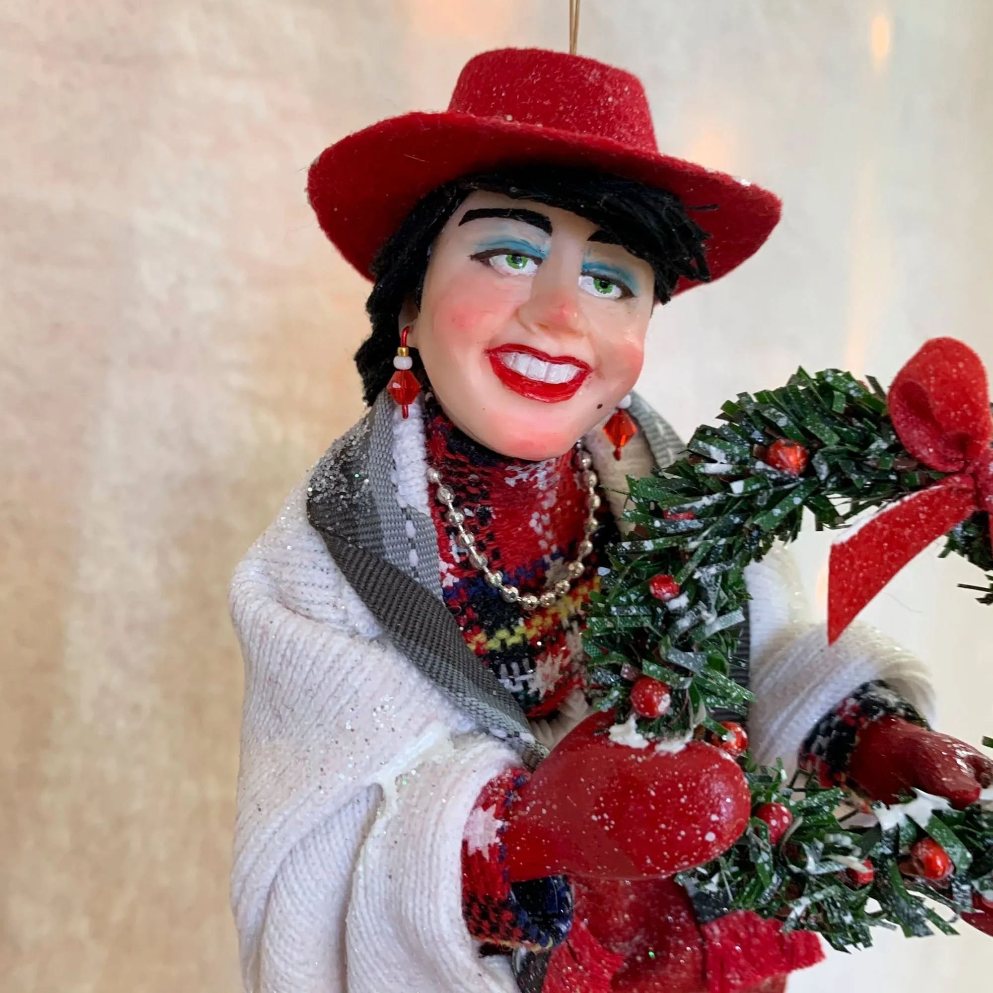 Christmas Shopper Hanging ornament - Love to shop - Shopaholic christmas ornament -Trophy Wife Shopping - Handmade Christmas