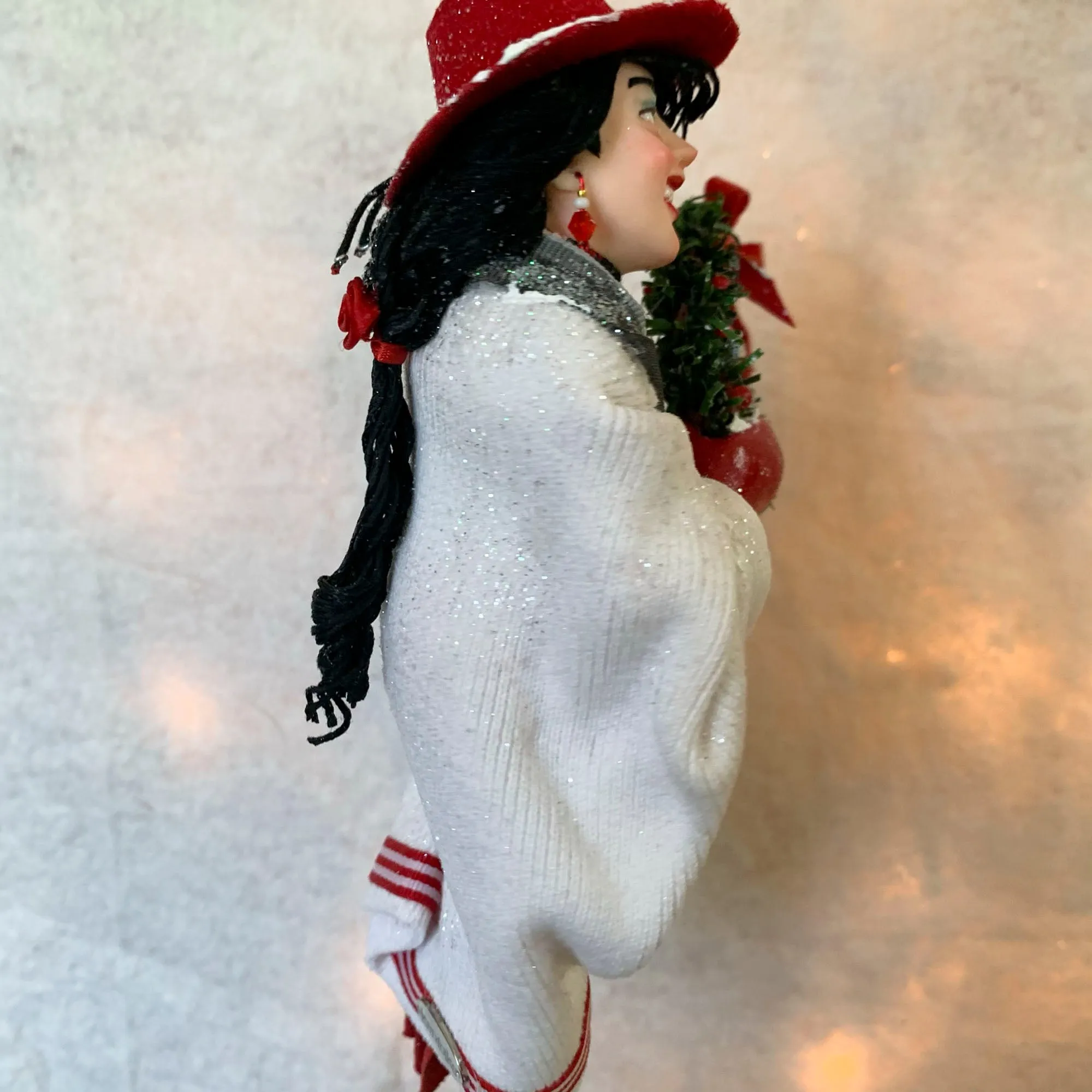 Christmas Shopper Hanging ornament - Love to shop - Shopaholic christmas ornament -Trophy Wife Shopping - Handmade Christmas
