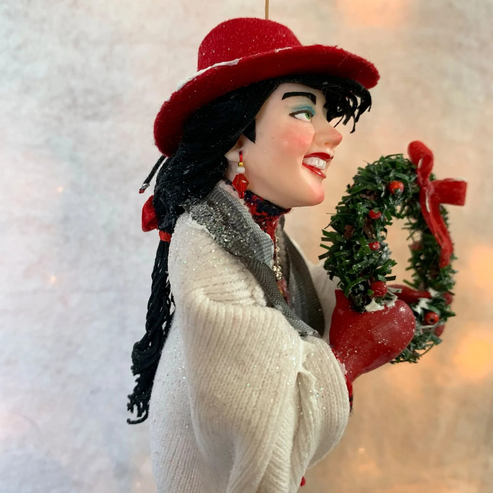Christmas Shopper Hanging ornament - Love to shop - Shopaholic christmas ornament -Trophy Wife Shopping - Handmade Christmas