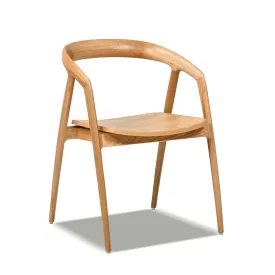 Couch.com Simeon Scandinavian Sculpted Dining Chair Warm Natural Brown, Wood Construction, Light Brown Finish by Couch.com