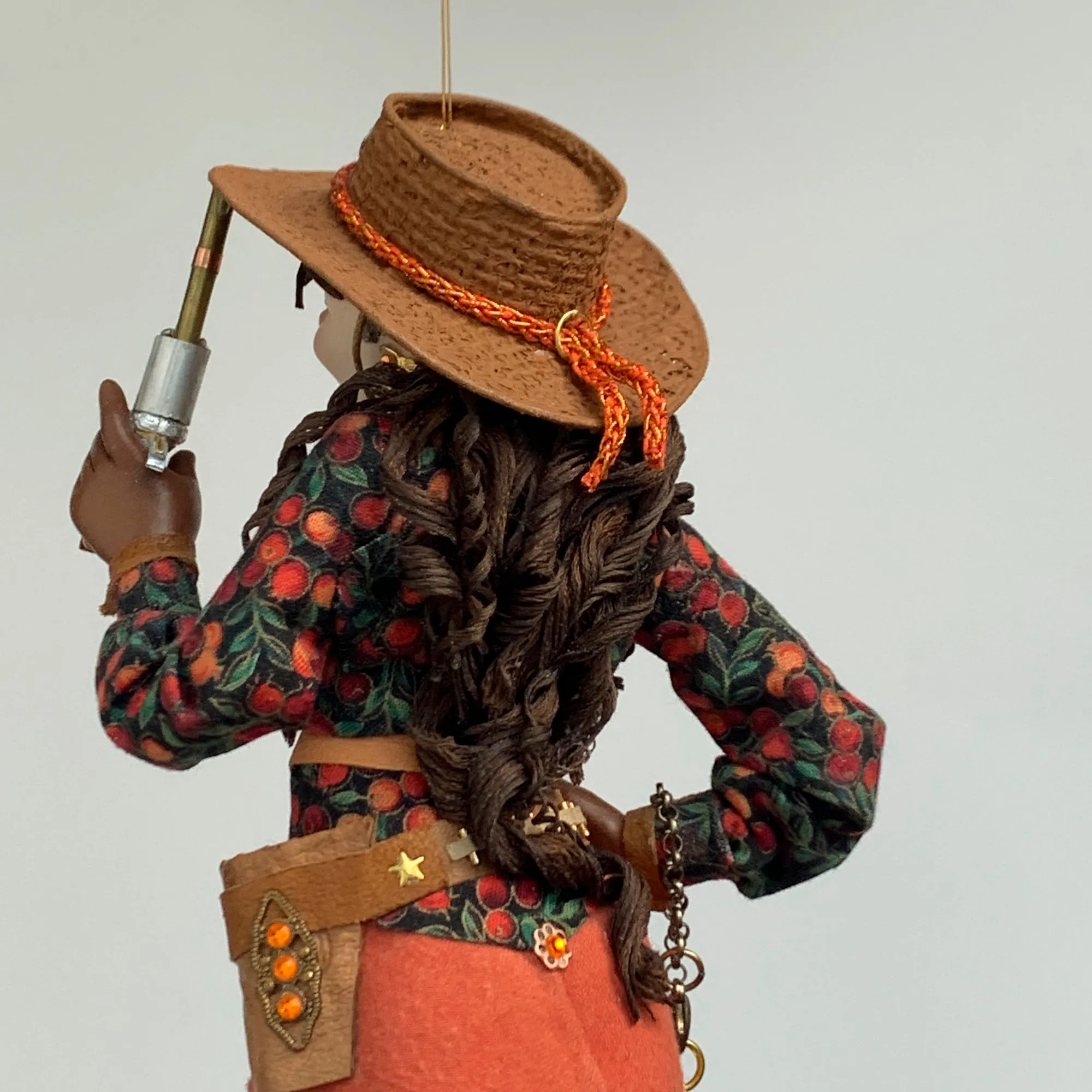 Country Christmas Tree Hanging Ornament-Old West  Calamity Jane American Notorious Gunslinger-Limited Edition Handmade-Sculptor Ken Fedoruk