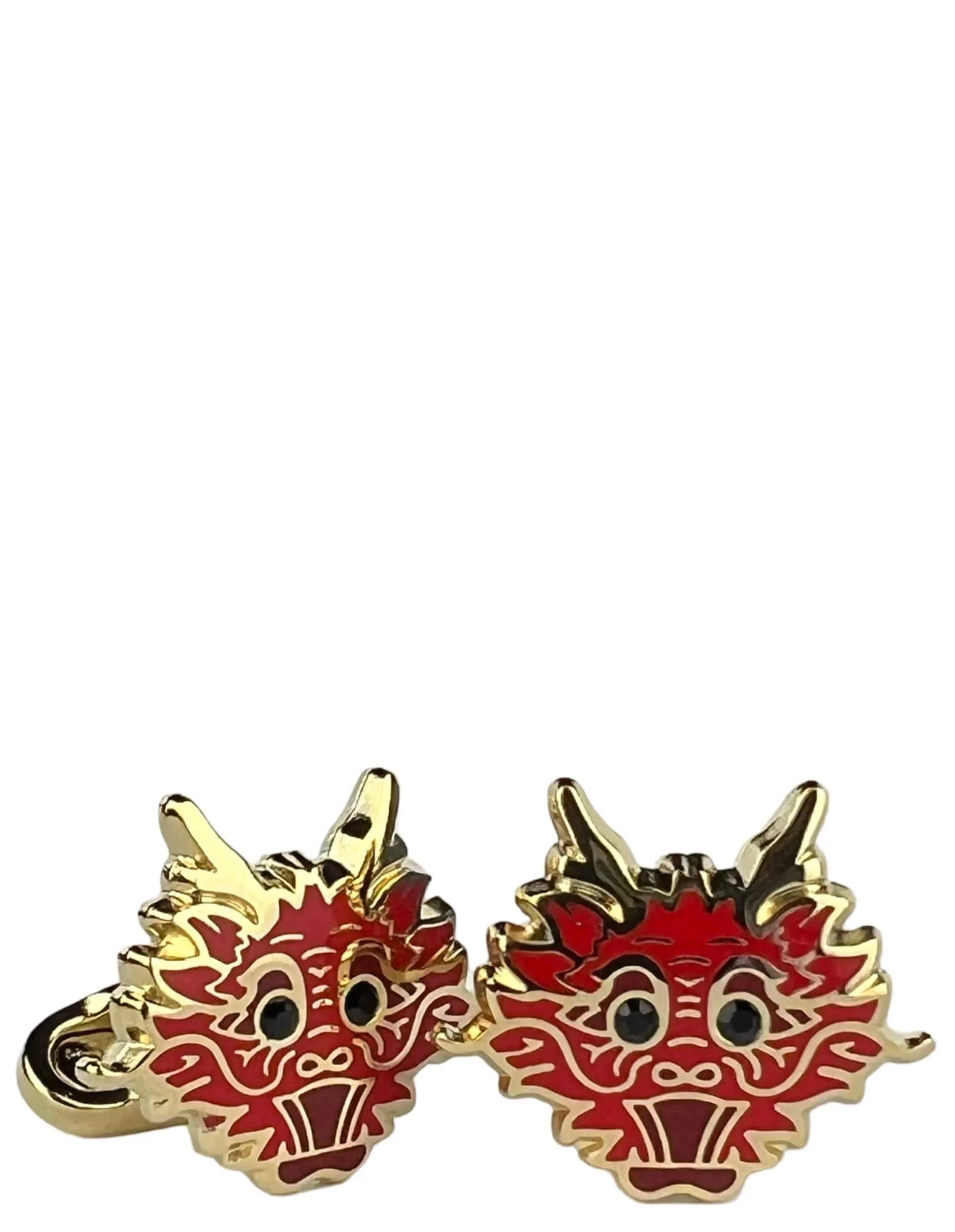DCLIC Chinese Dragon Gold Cufflink - Red