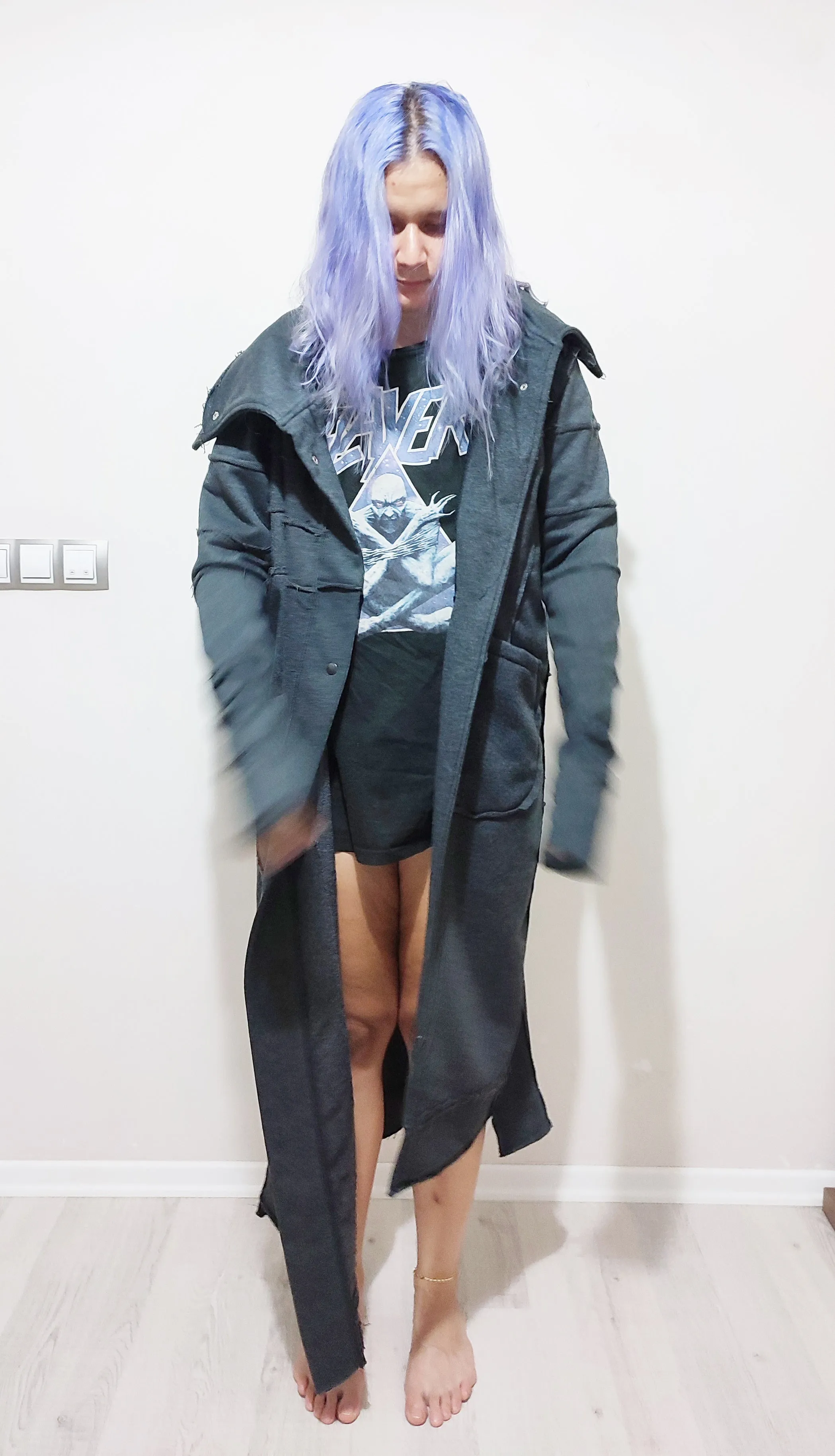 DMBAZA-Women's Quilted Sleeves Avatar Cardigan JACKET / Dystopian