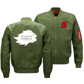 Dragon Ball Jackets - Solid Color Dragon Ball Series Icon Super Cool Flight Suit Fleece Jacket