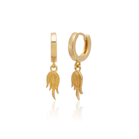 Dragon Mini Flame Earrings - Gold Plated Silver