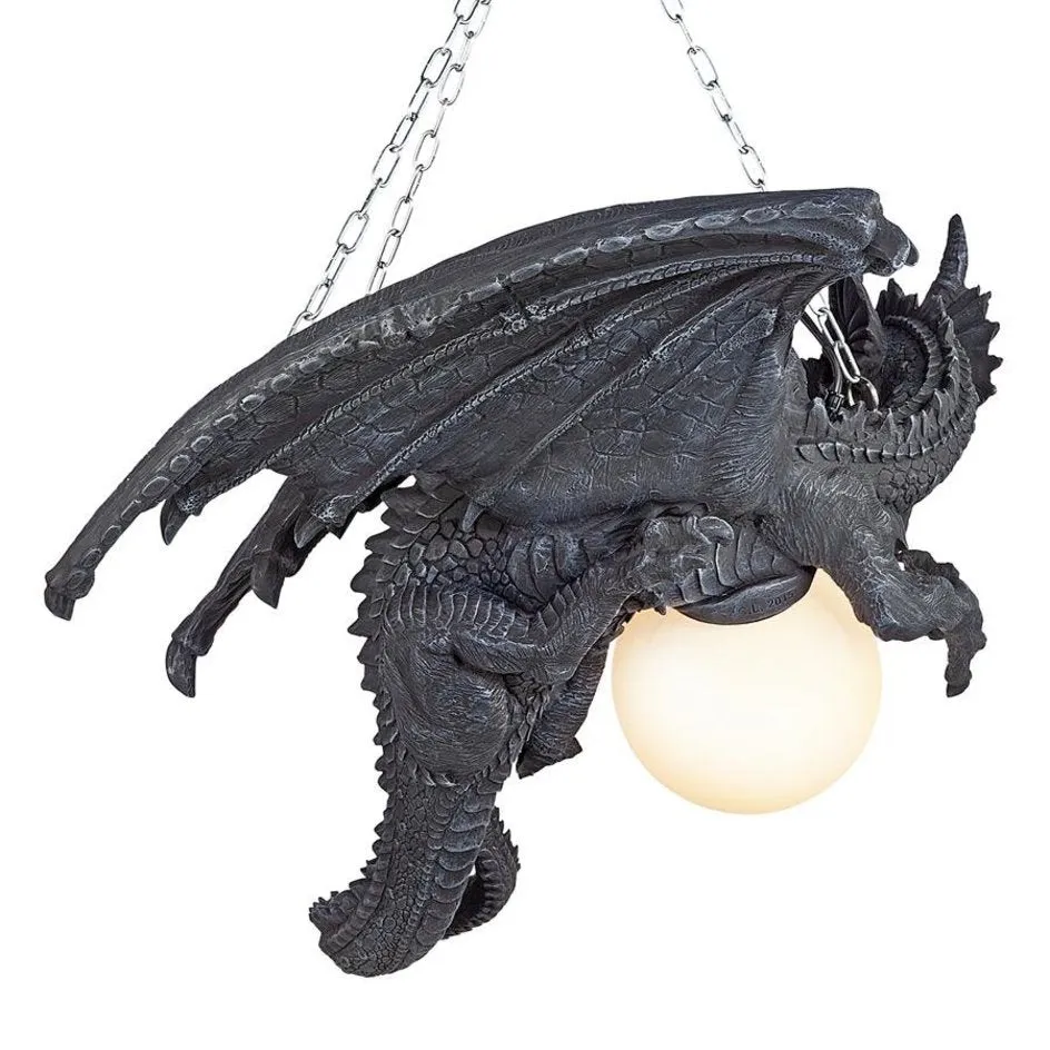 Dragon Sculptural Gothic Chandelier Lamp By Artist Gary Chang