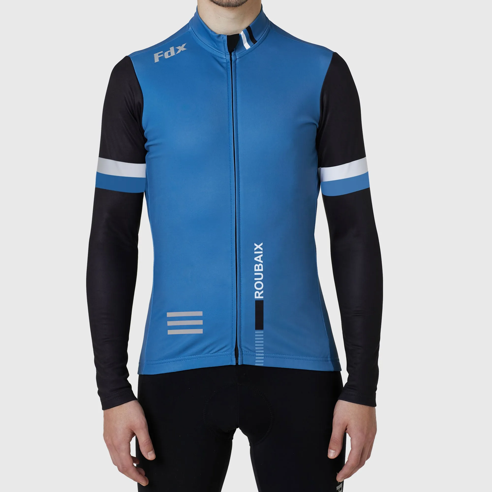 Fdx Limited Edition Men's & Boy's Blue Thermal Roubaix Long Sleeve Cycling Jersey