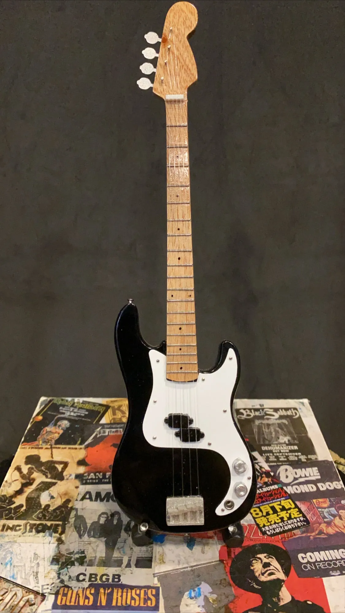 Fender Precision Bass Black Miniature Guitar