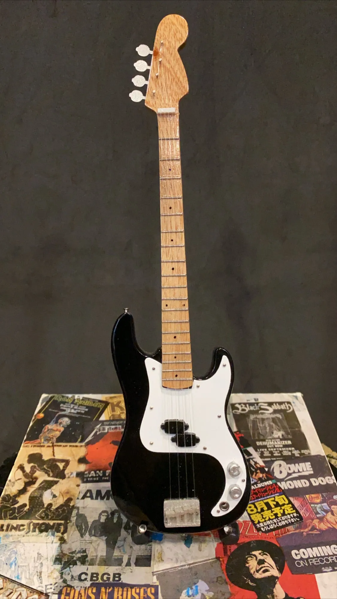 Fender Precision Bass Black Miniature Guitar