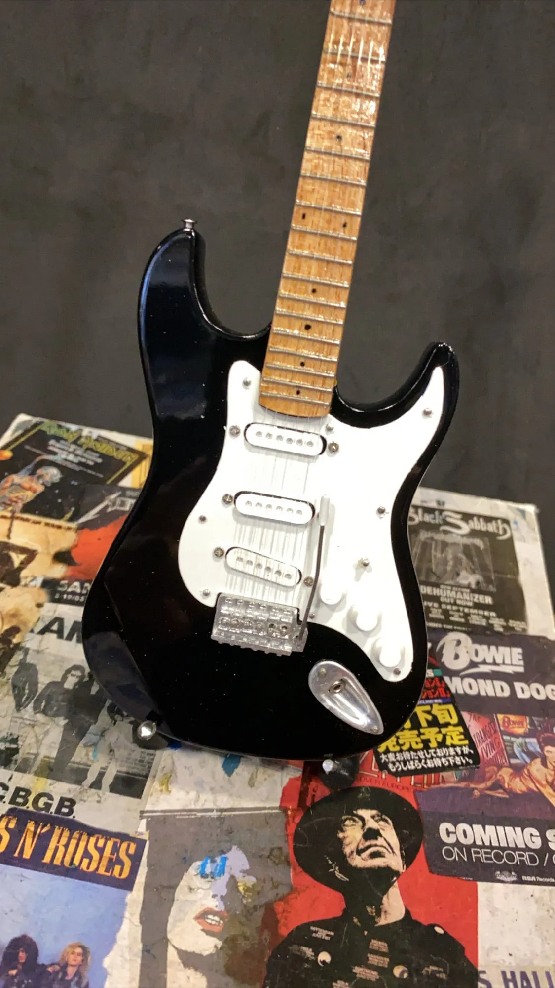 Fender Stratocaster Black Miniature Guitar
