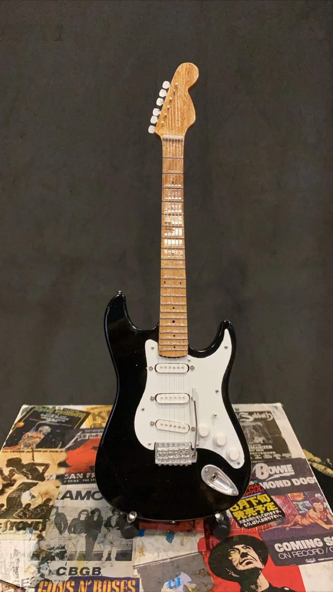 Fender Stratocaster Black Miniature Guitar