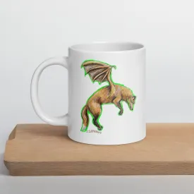 Fox Dragon White glossy mug