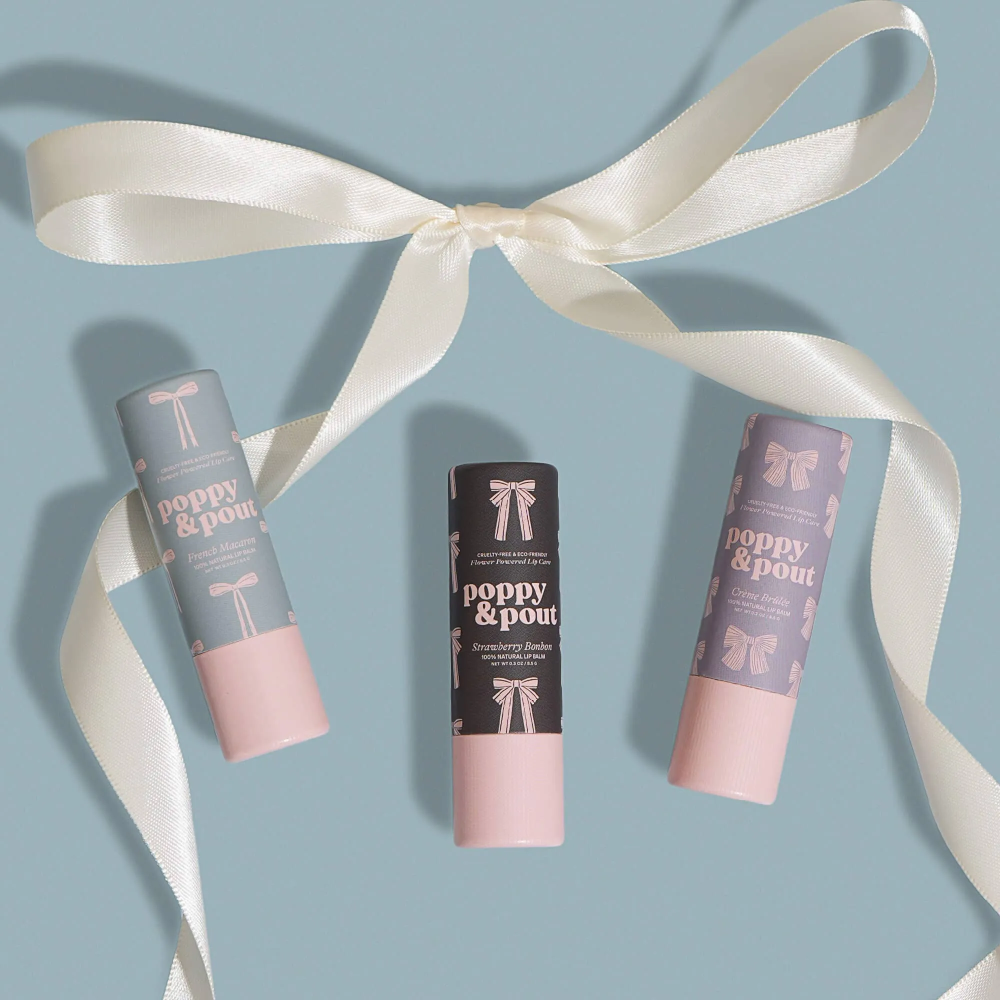 Gift Set Coquette Lip Balm Trio   Kaxi Hair Bow