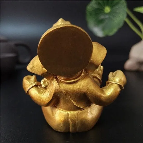 Gold Lord Ganesha Buddha Statue Elephant God Sculptures Ganesh Figurines For Good Luck,Wealth and Prosperity Style A
