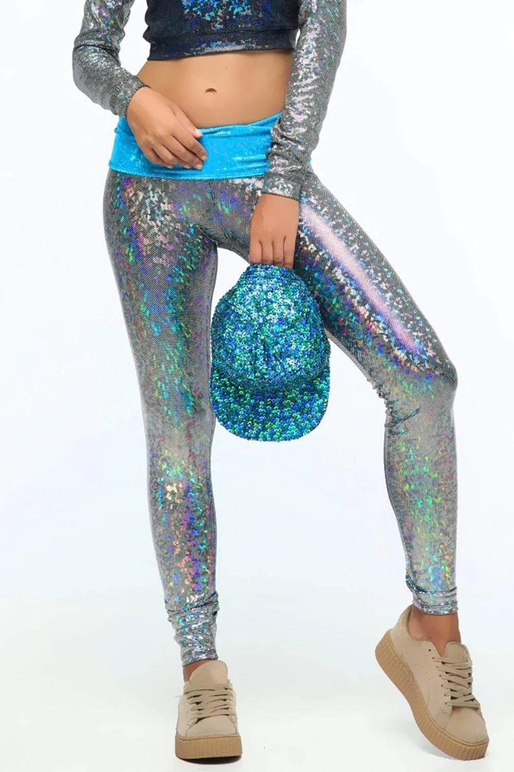 Holographic High-Low Leggings | 13 Colors