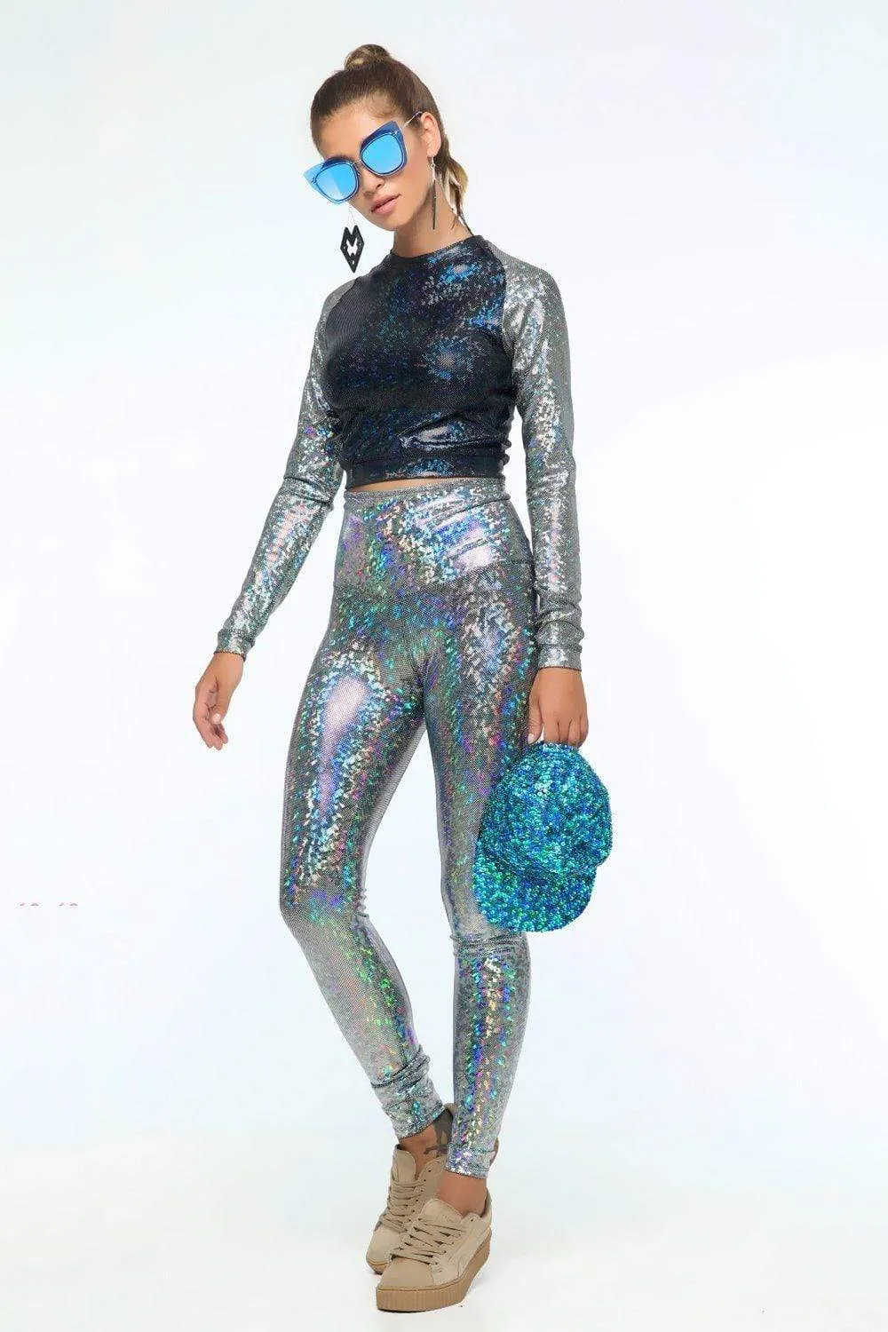 Holographic High-Low Leggings | 13 Colors
