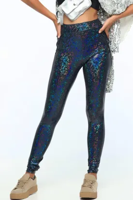 Holographic High-Waisted Leggings With Pockets | 13 Colors