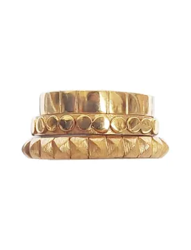 Isi Midi-Ring Embossed Lines Pyramid Set