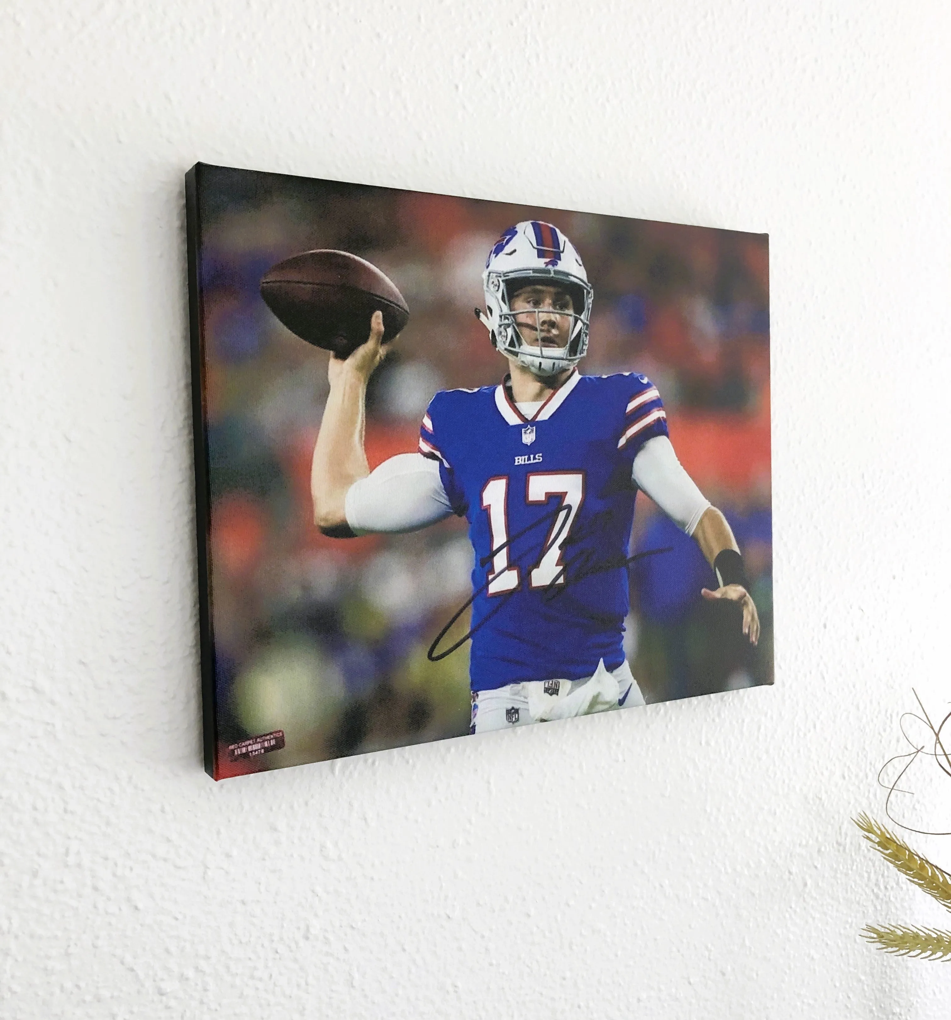 Josh Allen Buffalo Bills Facsimile Autograph 11x14 Canvas Print Wall Art