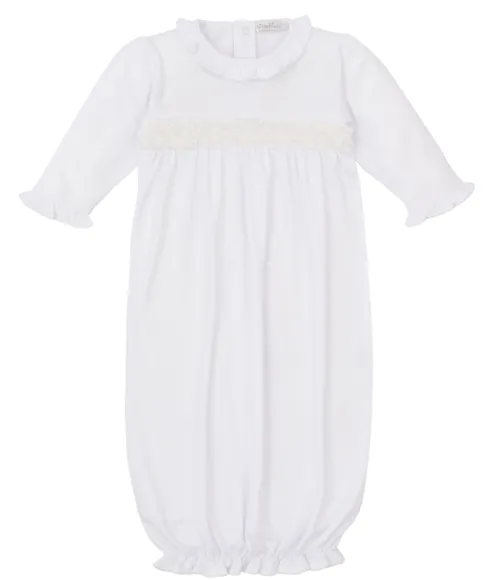 Kissy Miniature Roses White Gown & Bonnet Set