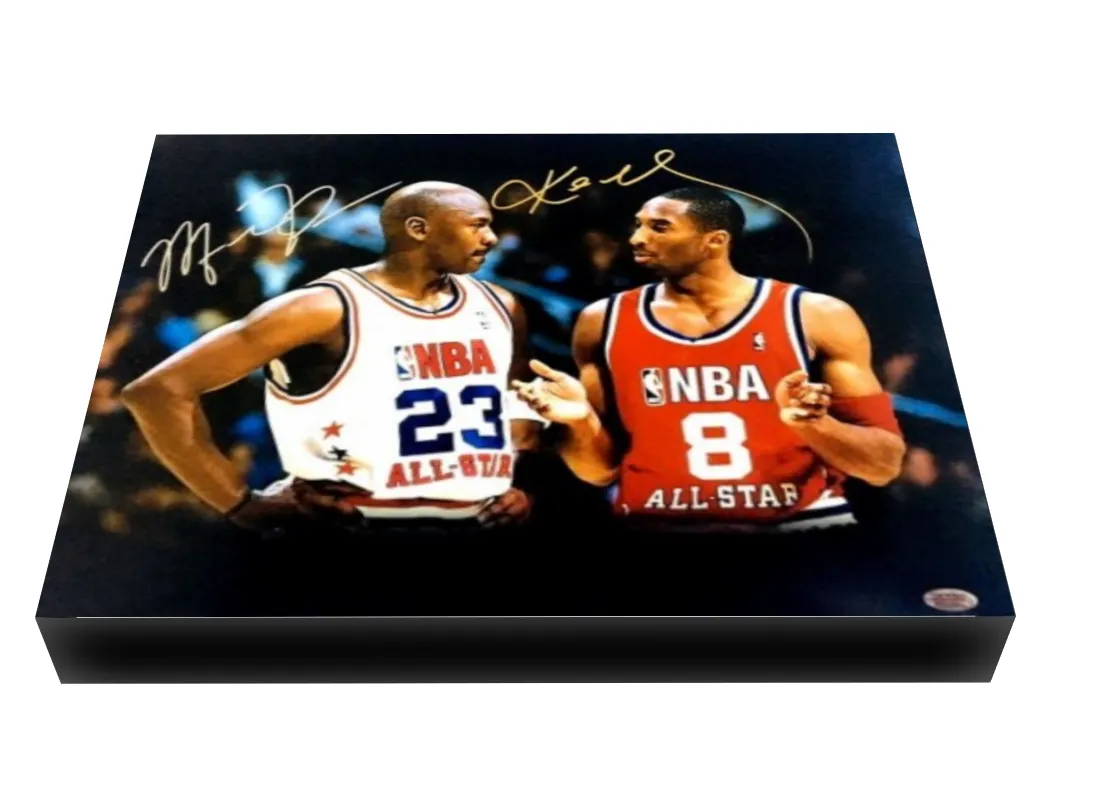 Kobe Bryant & Michael Jordan Facsimile Autograph 11x14 Canvas Print