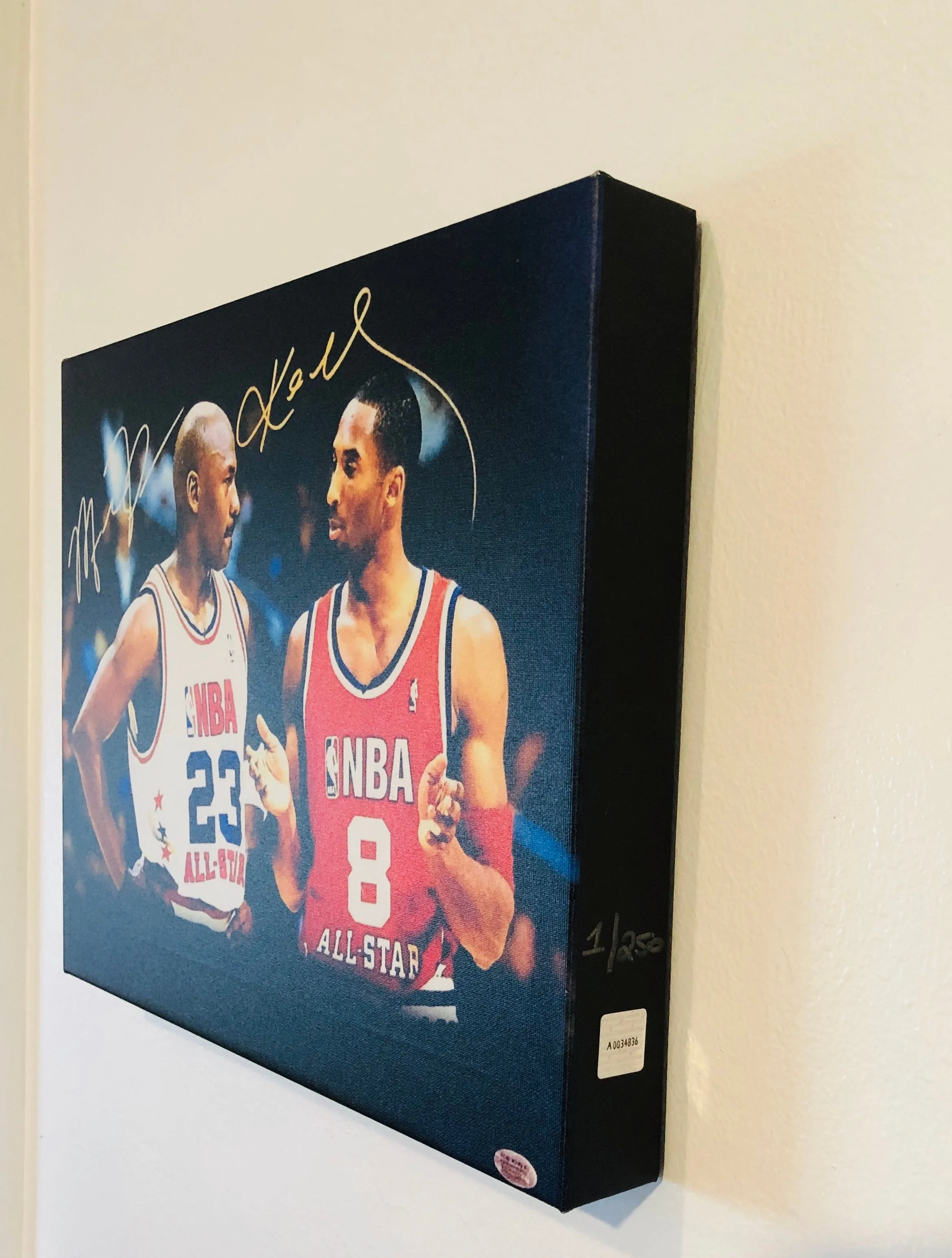 Kobe Bryant & Michael Jordan Facsimile Autograph 11x14 Canvas Print